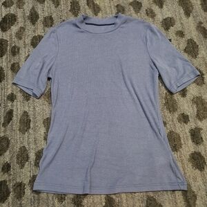 Shein Blue Mini Rib Tee sz S